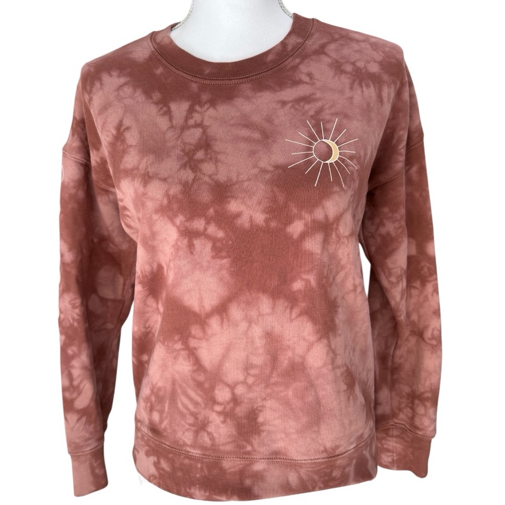 Madewell Moonphase Graphic Tie Dye Mainstay Sweatshirt Faded Rosebud Size XS